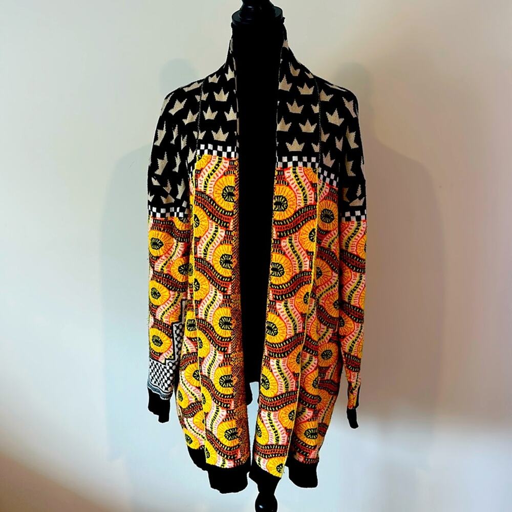 Men's Multi color cardigan from ANZ Baron Davis yellow orange black